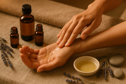 essential oils being used on skin